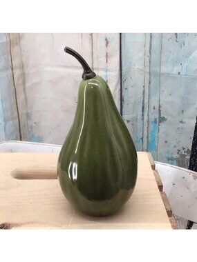 Green Ceramic Pear Figurine By Foreside Home & Garden Decorative Accent India Ma
